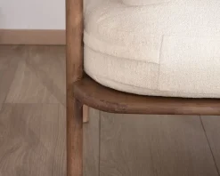 Fauteuil d'appoint style rétro "Pio" tissu bouclette écru