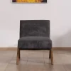 Fauteuil déco anthracite style rétro "Tolga" pieds boomerang