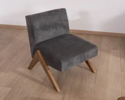 Fauteuil déco anthracite style rétro 