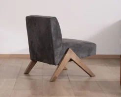 Fauteuil déco anthracite style rétro 