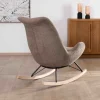 Fauteuil de détente à bascule contemporain en tissu bouclette taupe "Calista"