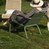 Fauteuil de jardin esprit rétro en métal vert "Horizon"