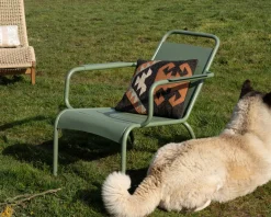 Fauteuil de jardin esprit rétro en métal vert "Horizon"