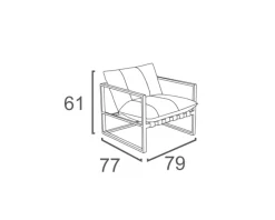 Fauteuil de jardin relax teck et tissu Sunbrella Taupe "Maluku Island"