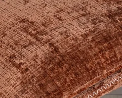 Fauteuil de relaxation avec pouf en tissu doux terracotta 