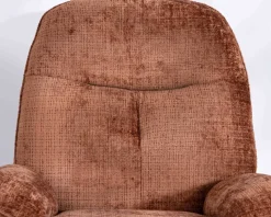 Fauteuil de relaxation avec pouf en tissu doux terracotta 