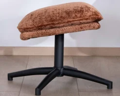 Fauteuil de relaxation avec pouf en tissu doux terracotta 