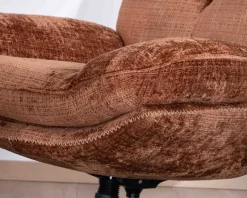 Fauteuil de relaxation avec pouf en tissu doux terracotta 