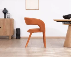 Fauteuil de repas design en tissu terracotta ultra confort " Amarello"