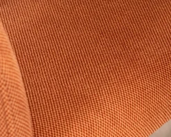 Fauteuil de repas design en tissu terracotta ultra confort 