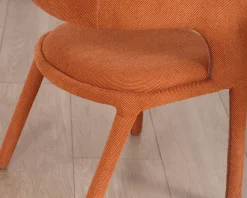 Fauteuil de repas design en tissu terracotta ultra confort 