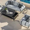 Fauteuil de terrasse matelassé gris clair ultra confort structure aluminium "Paquetage"