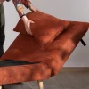 Fauteuil design scandinave en tissu terracotta "Folda" convertible en lit d'appoint