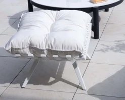 Fauteuil d'extérieur blanc avec repose-pieds modulaire structure aluminium blanche