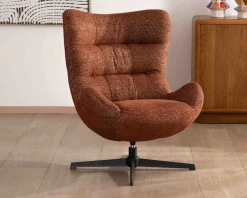 Fauteuil enveloppant et pivotant esprit cocooning et rétro 
