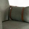 Fauteuil esprit ethnique en tissu gaufré kaki "Plume"
