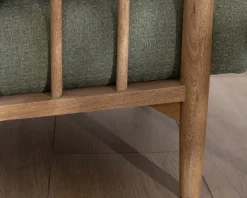 Fauteuil esprit ethnique en tissu gaufré kaki 