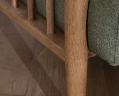 Fauteuil esprit ethnique en tissu gaufré kaki 