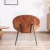Fauteuil lounge design en velours côtelé rouille "Sonate"