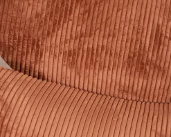 Fauteuil lounge design en velours côtelé rouille