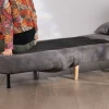 Fauteuil modulable en couchage d'appoint "Folda" en tissu gris