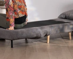 Fauteuil modulable en couchage d'appoint "Folda" en tissu gris