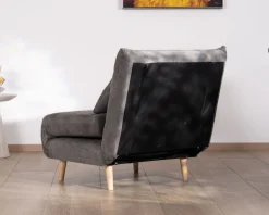Fauteuil modulable en couchage d'appoint "Folda" en tissu gris