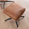 Fauteuil pivotant esprit rétro avec pouf en tissu microfibre coloris havane "Branson"