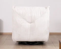 Fauteuil pivotant et inclinable en velours côtelé écru 