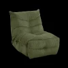 Fauteuil relax esprit cosy en velours côtelé vert "Cascada" avec inclinaison électrique