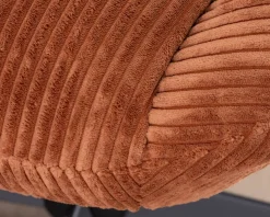 Fauteuil tournant 360° en velours côtelé terracotta "Bissett"
