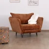 Fauteuil ultra confort en tissu terracotta "Hasting" style vintage cosy