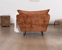 Fauteuil ultra confort en tissu terracotta 