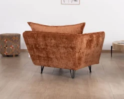Fauteuil ultra confort en tissu terracotta 
