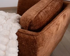 Fauteuil ultra confort en tissu terracotta 