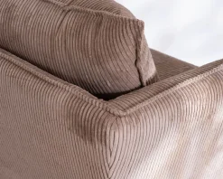 Fauteuil ultra confort esprit scandinave en velours côtelé camel 
