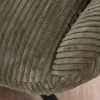 Fauteuil ultra confort tournant 360° en velours côtelé vert doux "Bissett"