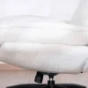 Fauteuil vintage avec pouf en tissu blanc ultra doux "Branson"