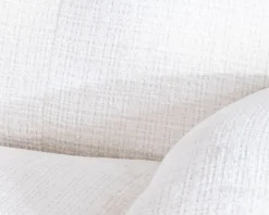 Fauteuil vintage avec pouf en tissu blanc ultra doux 