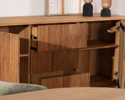 Grand bahut style rétro en chêne huilé 180 cm "Winton"