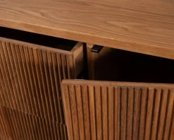 Grand bahut style rétro en chêne huilé 180 cm 