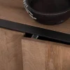 Grand banc TV 180 cm en manguier style épuré "Santo" avec portes et tiroirs