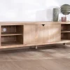 Grand banc TV en manguier esprit japandi "Orobie" 185 cm