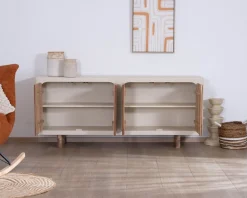 Grand buffet bas 4 portes style organique et contemporain "Miona"