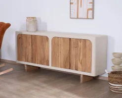 Grand buffet bas 4 portes style organique et contemporain 