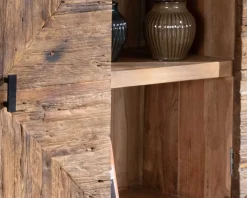 Grand buffet bas acacia massif 175cm style ethnique "Géonidum"