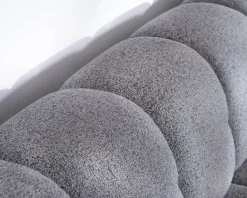 Grand canapé d'angle en tissu tramé gris "Syltan" avec profondeur d'assise réglable électriquement