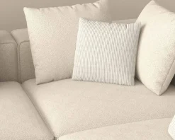 Grand canapé d'angle graphique et ultra cosy en tissu blanc "Sweet Culture"