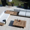 Grand canapé modulaire 5 places de jardin "Eclipse" avec tablette d'angle en teck