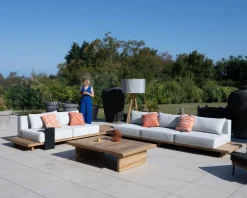 Grand canapé modulaire 5 places de jardin 